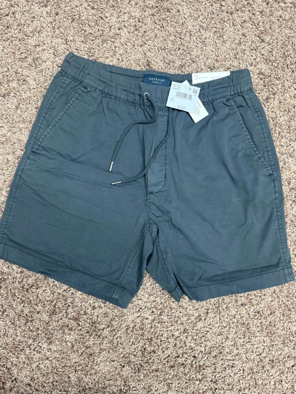 American Eagle Outfitters Men's Dark Navy Drawstring Athletic Shorts